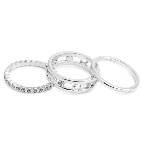 Coach Jewelry - COACH Women's Signature C Open Ring Set
